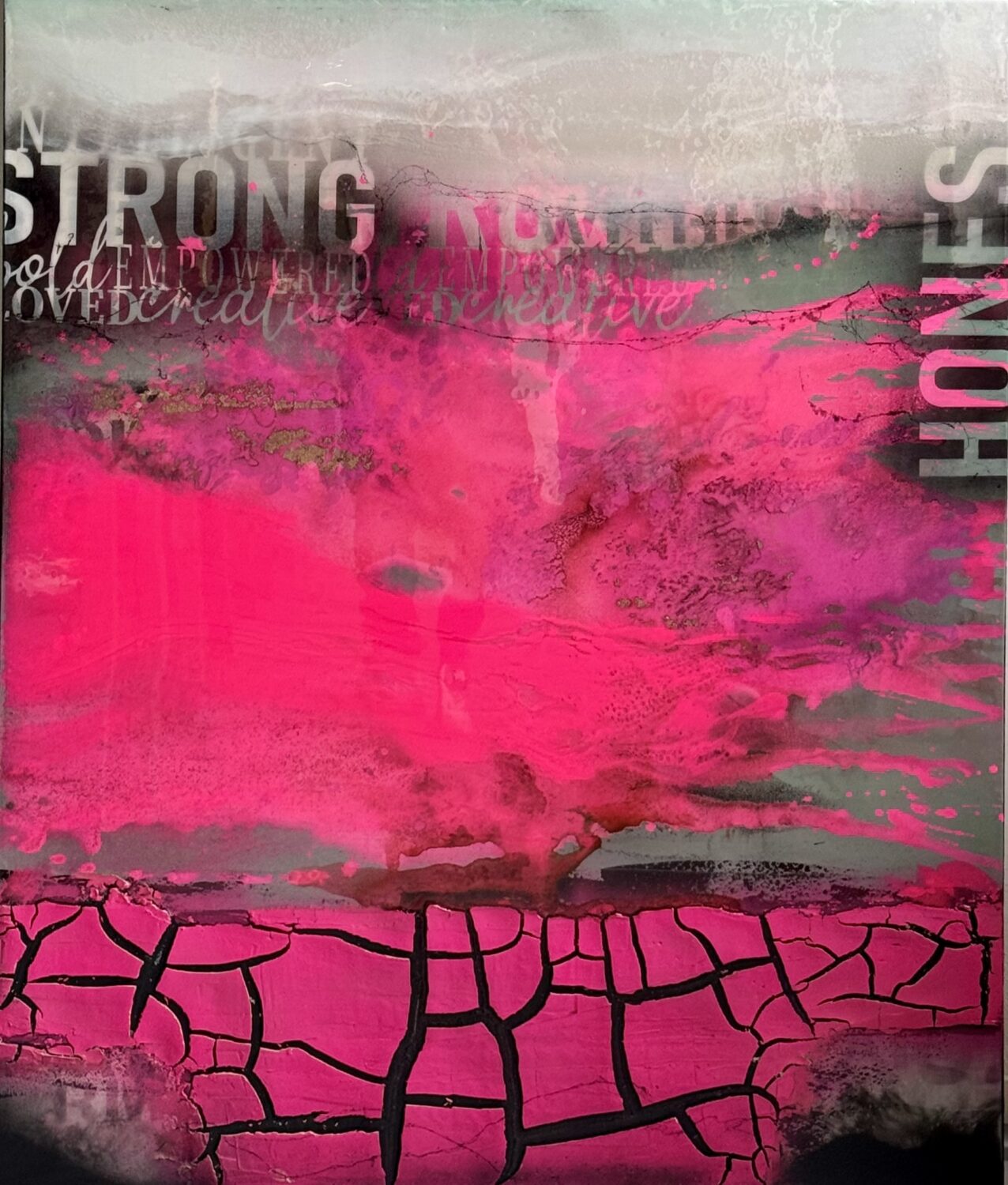 Resin Kunst mit Struktur, Collage & Mixed Media am Gardasee (Malcesine)