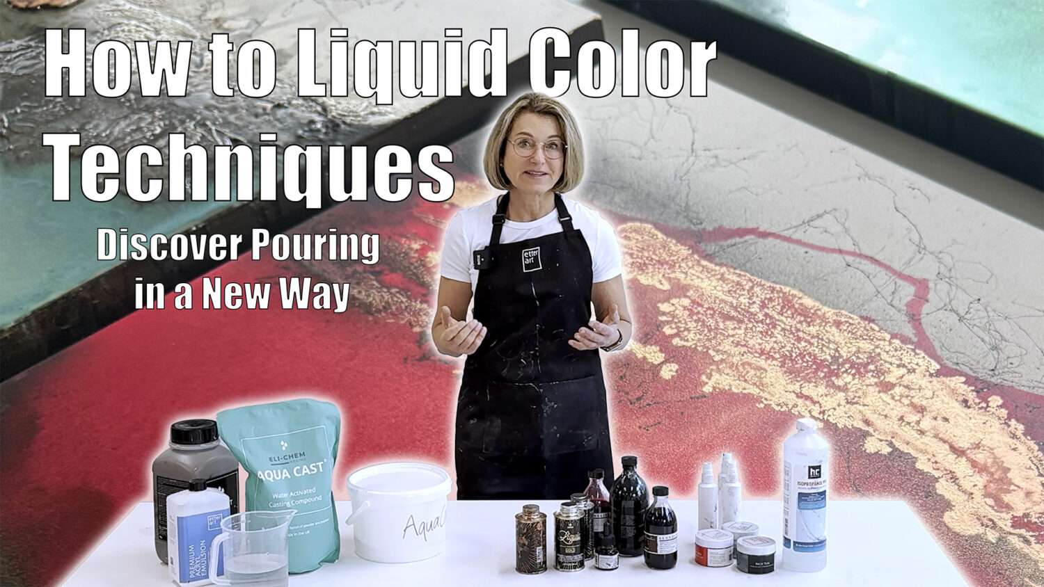 „How to Liquid Color Techniques“: Video course on pouring techniques in art – English
